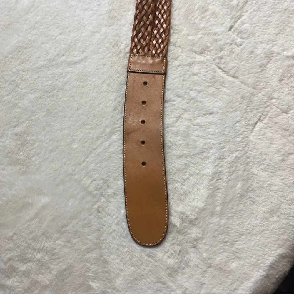 Brown Leather Double Braided Western Style Belt